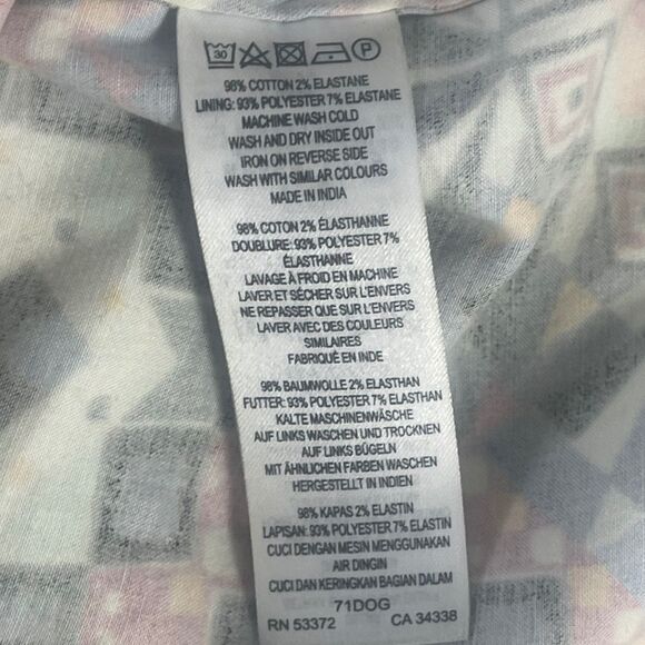 French Connection Electric Blue Mosaic Print Sheath Dress Sz 8 - Picture 6 of 8